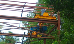 SINGLE GIRDER EOT CRANE WITH CONICAL MOTOR DIRVE